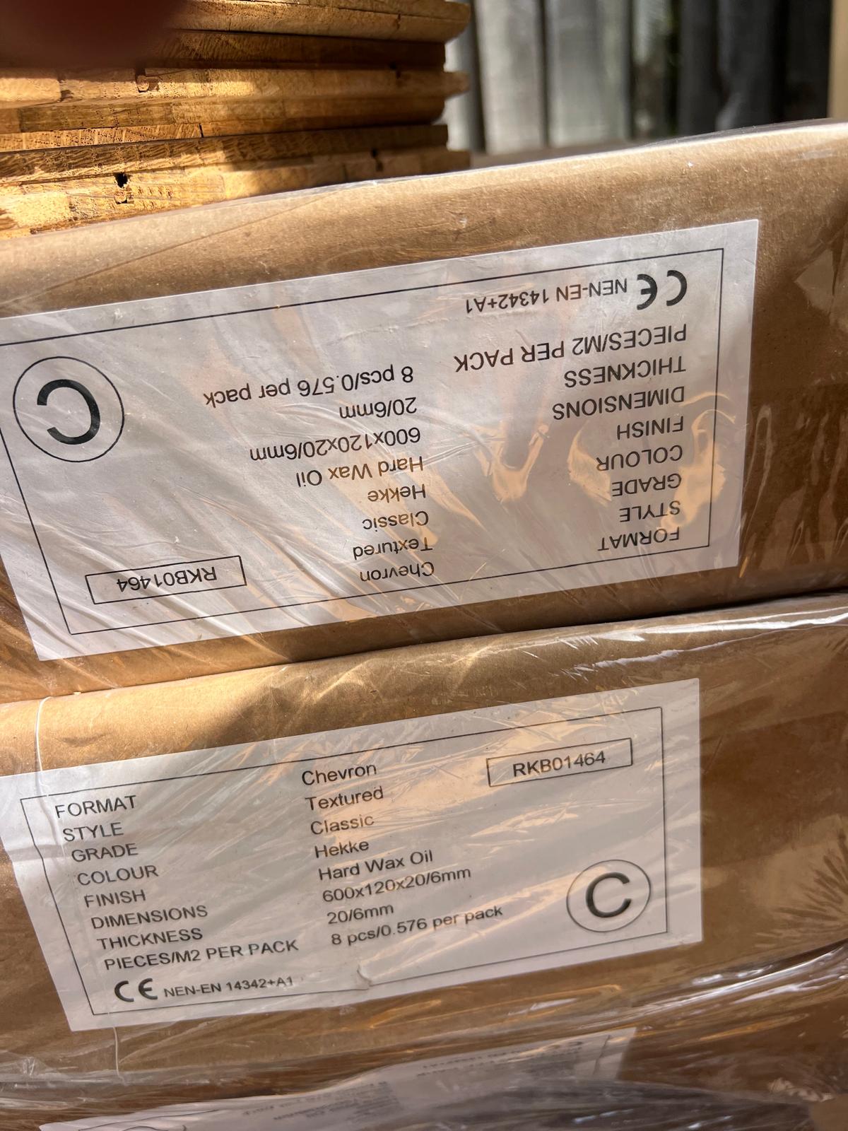 Tongue & Groove Hekke Chevron European Oak Flooring – Spare from a Reno