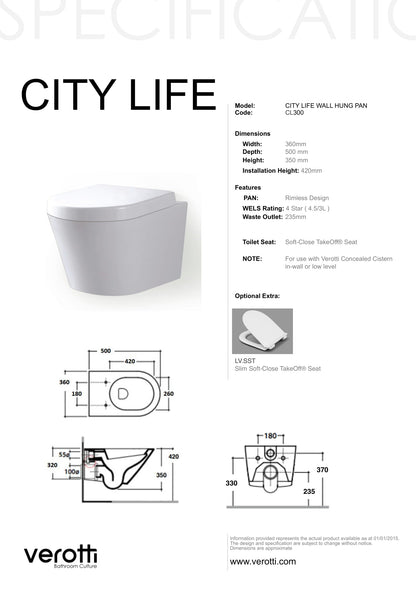 CITY LIFE WALL HUNG PAN