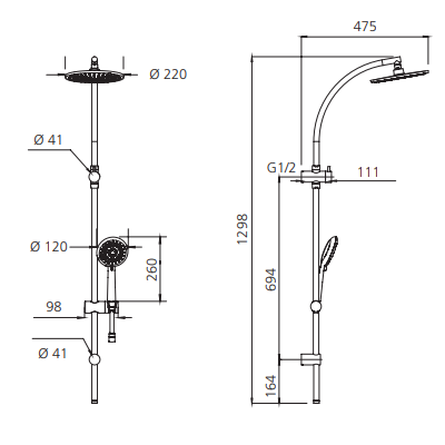 Oliveri Copenhagen Dual Shower Set