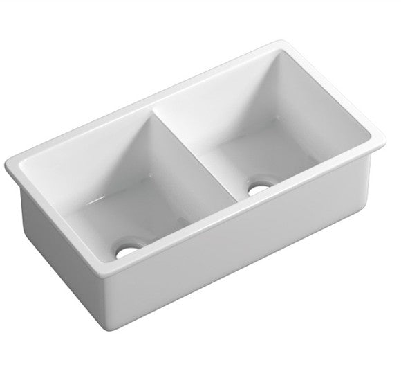 Procida Fireclay Inset/Undermount Sink 813mm x 483mm x 254mm - Matte Black / Single