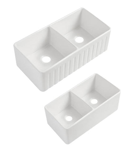 Rocca Fine Fireclay Farm House Buttler Sink 835mm x 459mm x 254mm - Gloss White / Single
