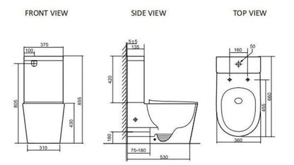 INSPIRE RADIANT RIMLESS TORNADO TOILET SUITE SLIM SEAT