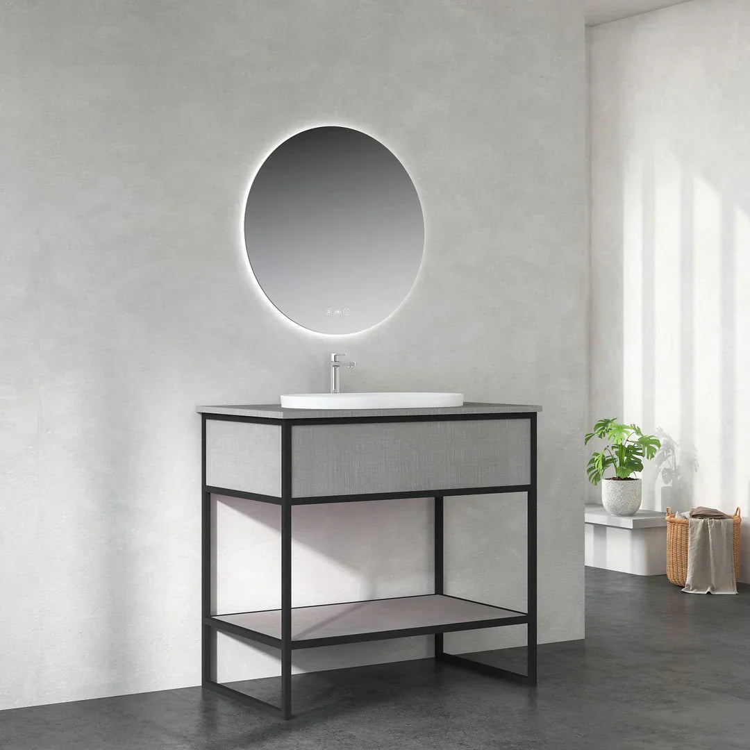 DIO 900mm Vanity Cabinet for Insert Basin - Costa Oak - 900mm x 547mm x 830mm / Costa Oak / Cabinet + Insert  Basin