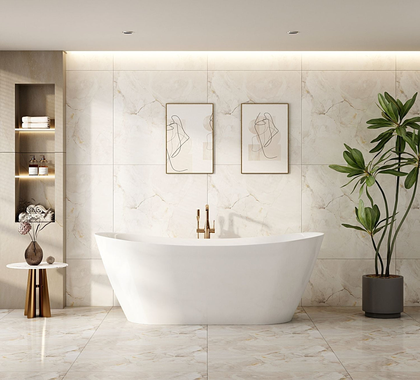 Disney Ultra-Thin Freestanding Bathtub - 1700mm / Gloss White