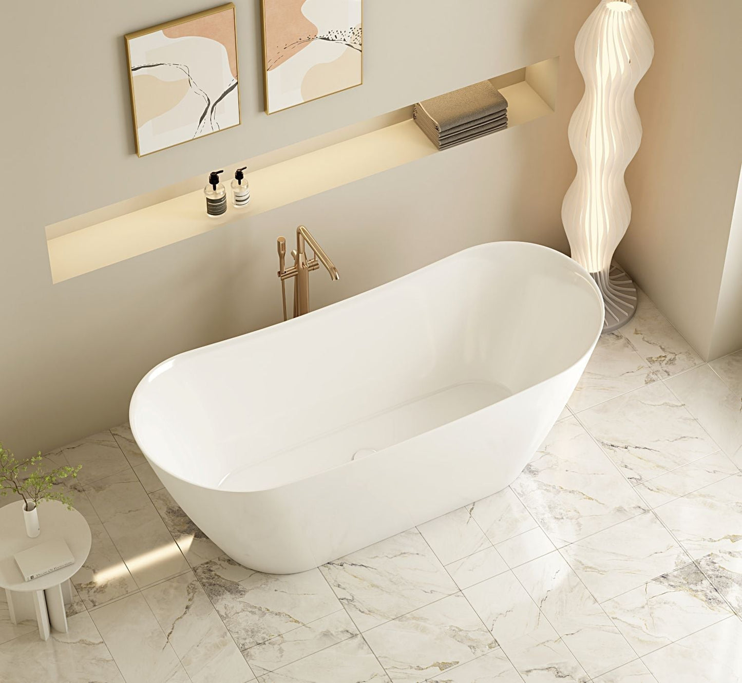 Disney Ultra-Thin Freestanding Bathtub - 1700mm / Gloss White