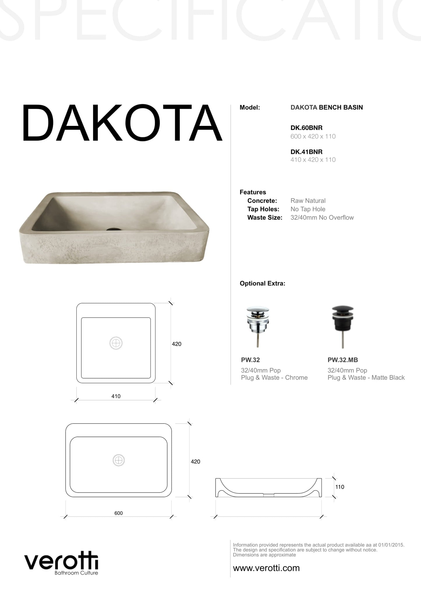 DAKOTA (W600, D420, H110)