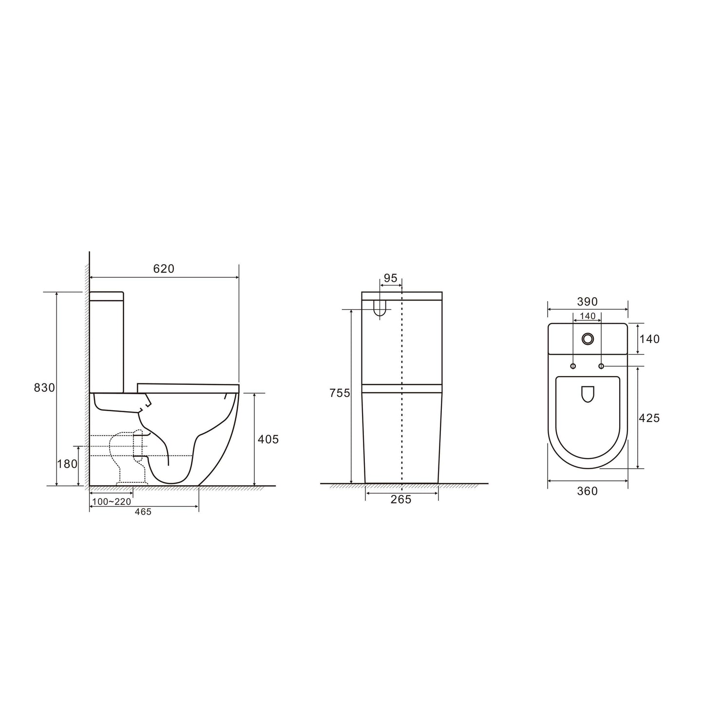 DIANA Tornado Rimless Back To Wall Toilet Suite