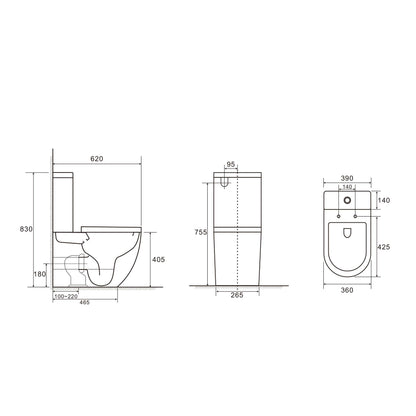 DIANA Tornado Rimless Back To Wall Toilet Suite