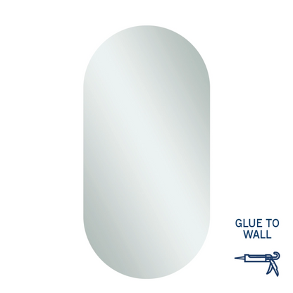 Thermogroup Ablaze Pill Shape Polished Edge Mirror Glue-to-Wall