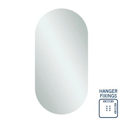 Thermogroup Ablaze Pill Shape Polished Edge Mirror with Hangers