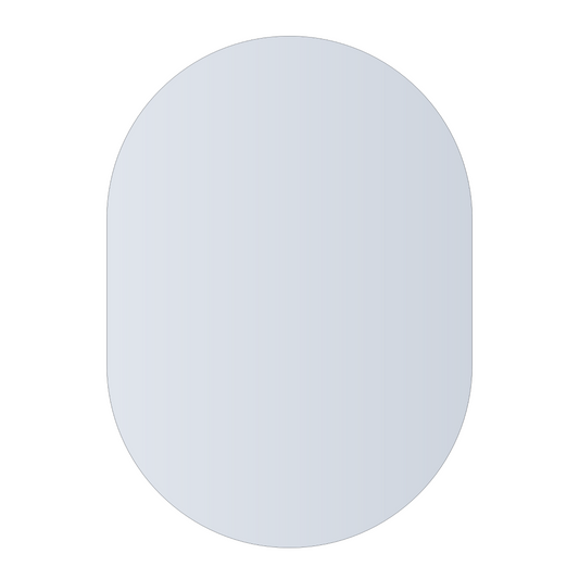 Thermogroup Pill Shape Polished Edge Glue-to-Wall Mirror