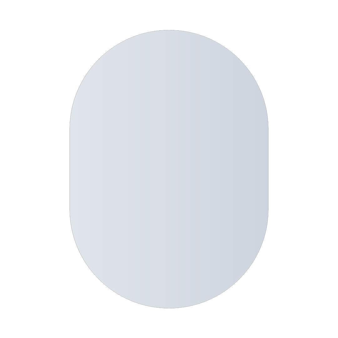Thermogroup Pill Shape Polished Edge Glue-to-Wall Mirror Includes Demister