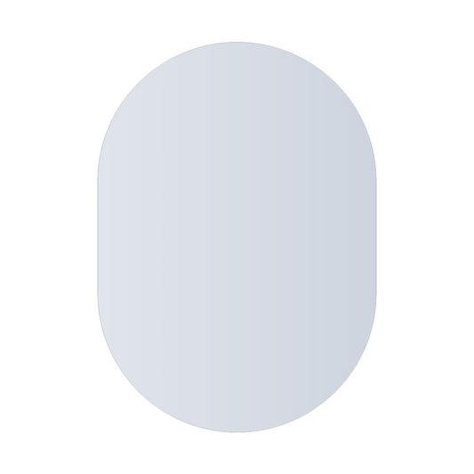 Thermogroup Pill Shape Polished Edge Glue-to-Wall Mirror Includes Demister