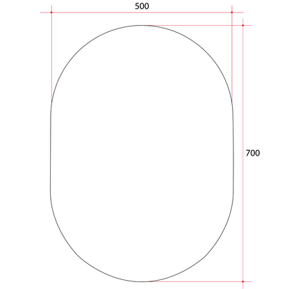 Thermogroup Pill Shape Polished Edge Glue-to-Wall Mirror Includes Demister