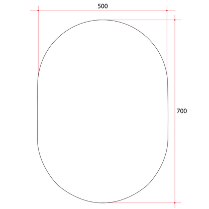 Thermogroup Pill Shape Polished Edge Glue-to-Wall Mirror