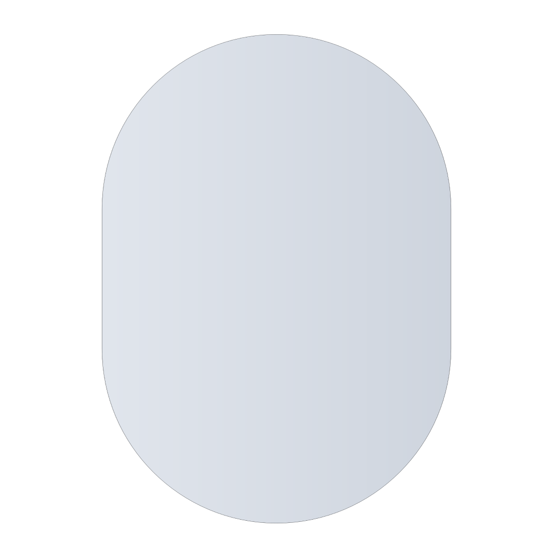 Thermogroup Ablaze Pill Shape Polished Edge Mirror with Hangers
