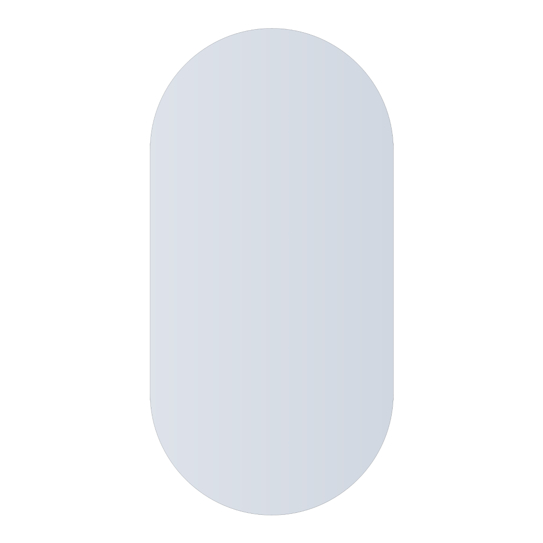 Thermogroup Ablaze Pill Shape Polished Edge Glue-to-Wall Mirror