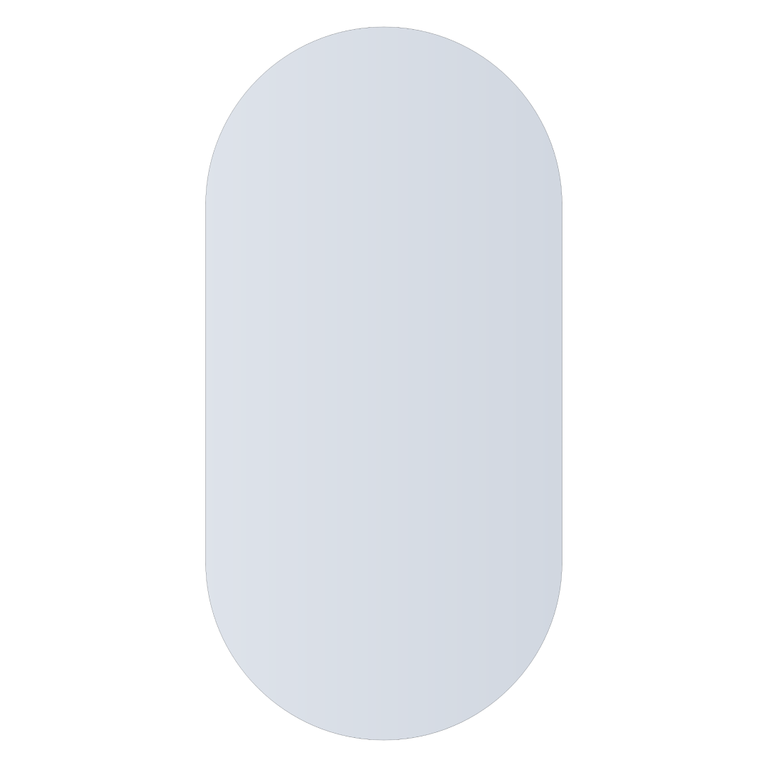 Thermogroup Ablaze Pill Shape Polished Edge Glue-to-Wall Mirror Includes Demister