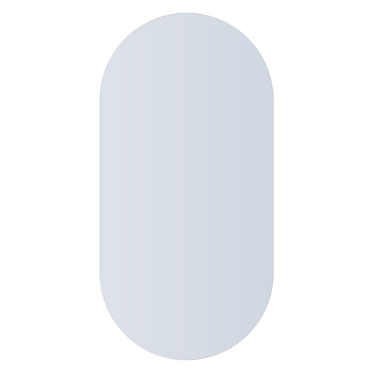 Thermogroup Ablaze Pill Shape Polished Edge Glue-to-Wall Mirror Includes Demister