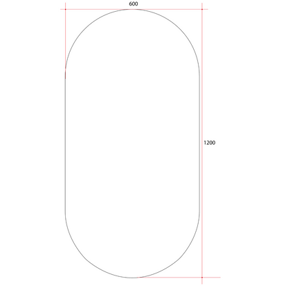 Thermogroup Ablaze Pill Shape Polished Edge Glue-to-Wall Mirror Includes Demister