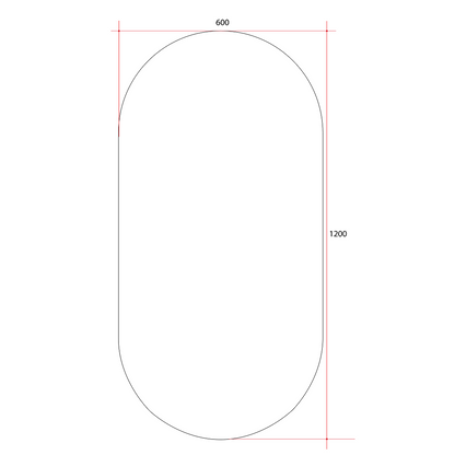 Thermogroup Ablaze Pill Shape Polished Edge Glue-to-Wall Mirror