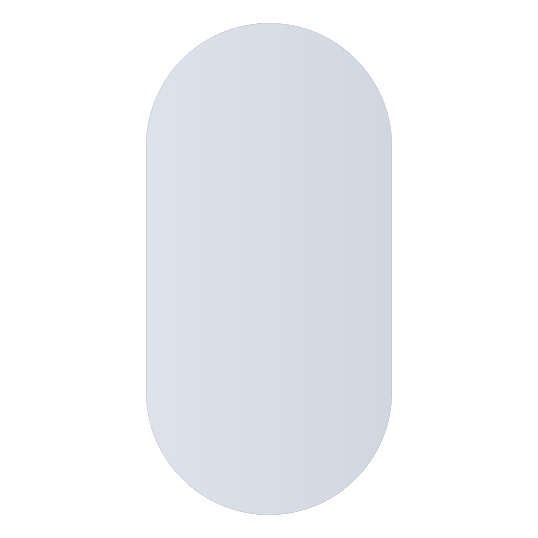 Thermogroup Ablaze Pill Shape Polished Edge Mirror with Hangers