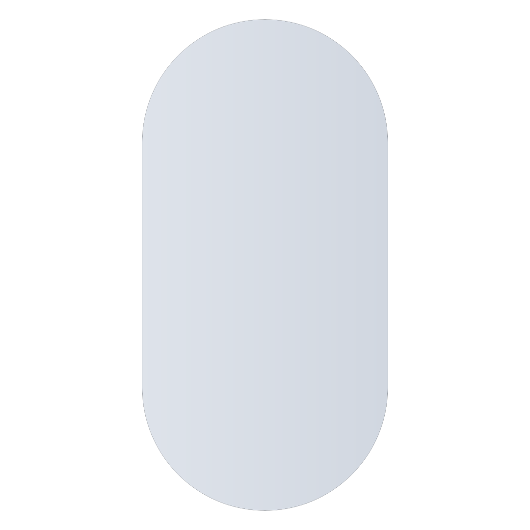 Thermogroup Pill Shape Polished Edge Mirror with Hangers Includes Demister