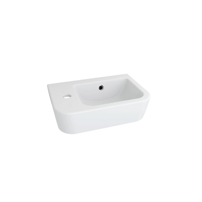 Oliveri Dublin Compact Wall Hung Basin with 1 Taphole (Left) White