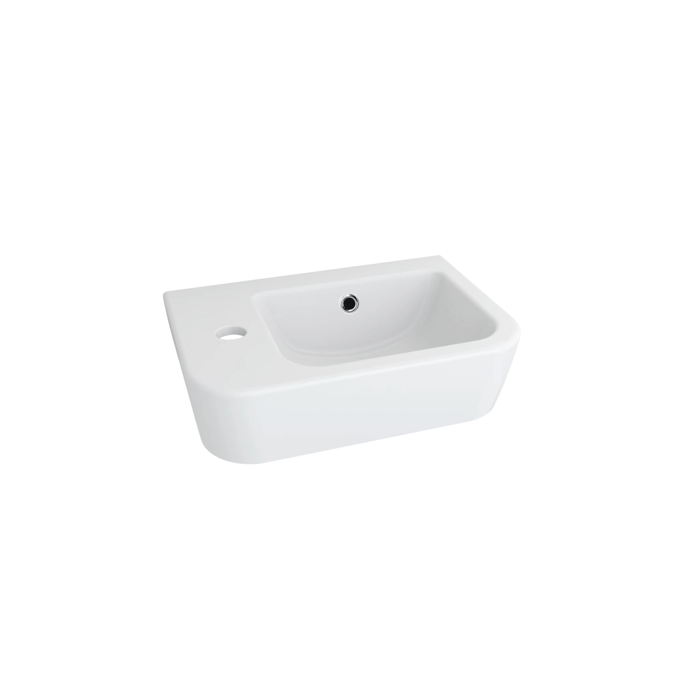 Oliveri Dublin Compact Wall Hung Basin with 1 Taphole (Left) White