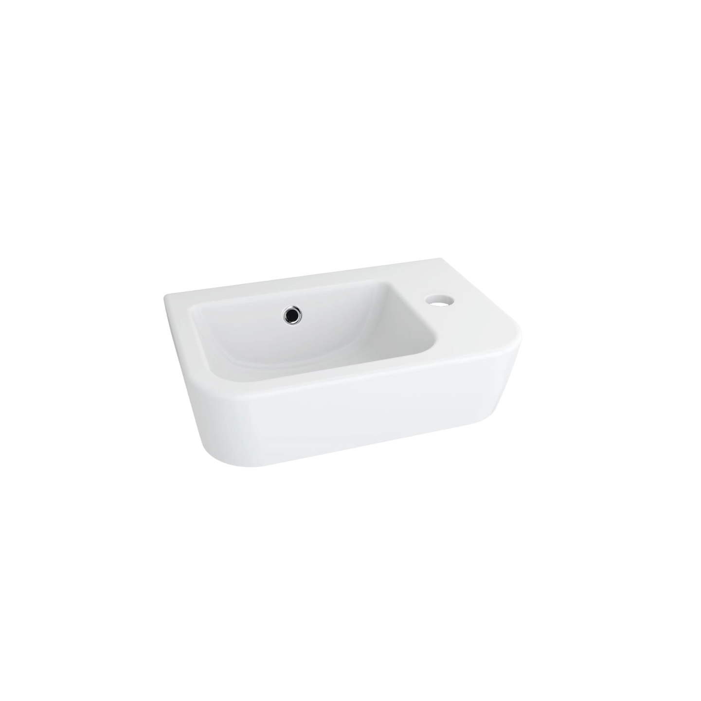 Oliveri Dublin Compact Wall Hung Basin with 1 Taphole (Right) White