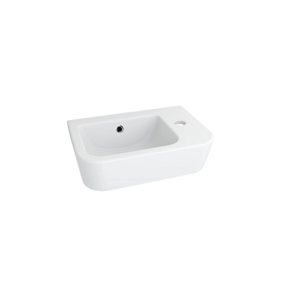 Oliveri Dublin Compact Wall Hung Basin with 1 Taphole (Right) White