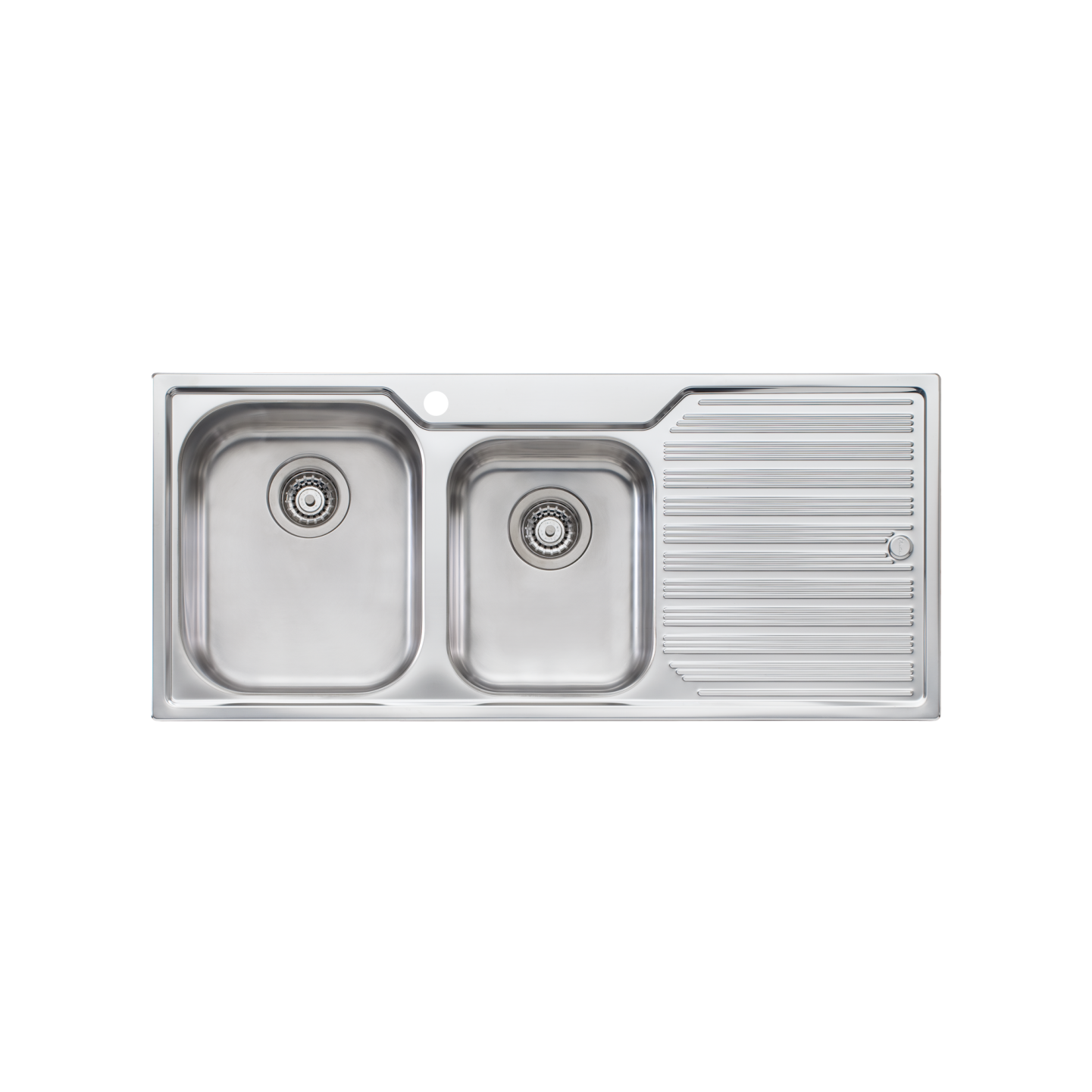 Oliveri Diaz 1 And 3/4 Bowl Sink With Right Drainboard and Taphole Stainless Steel