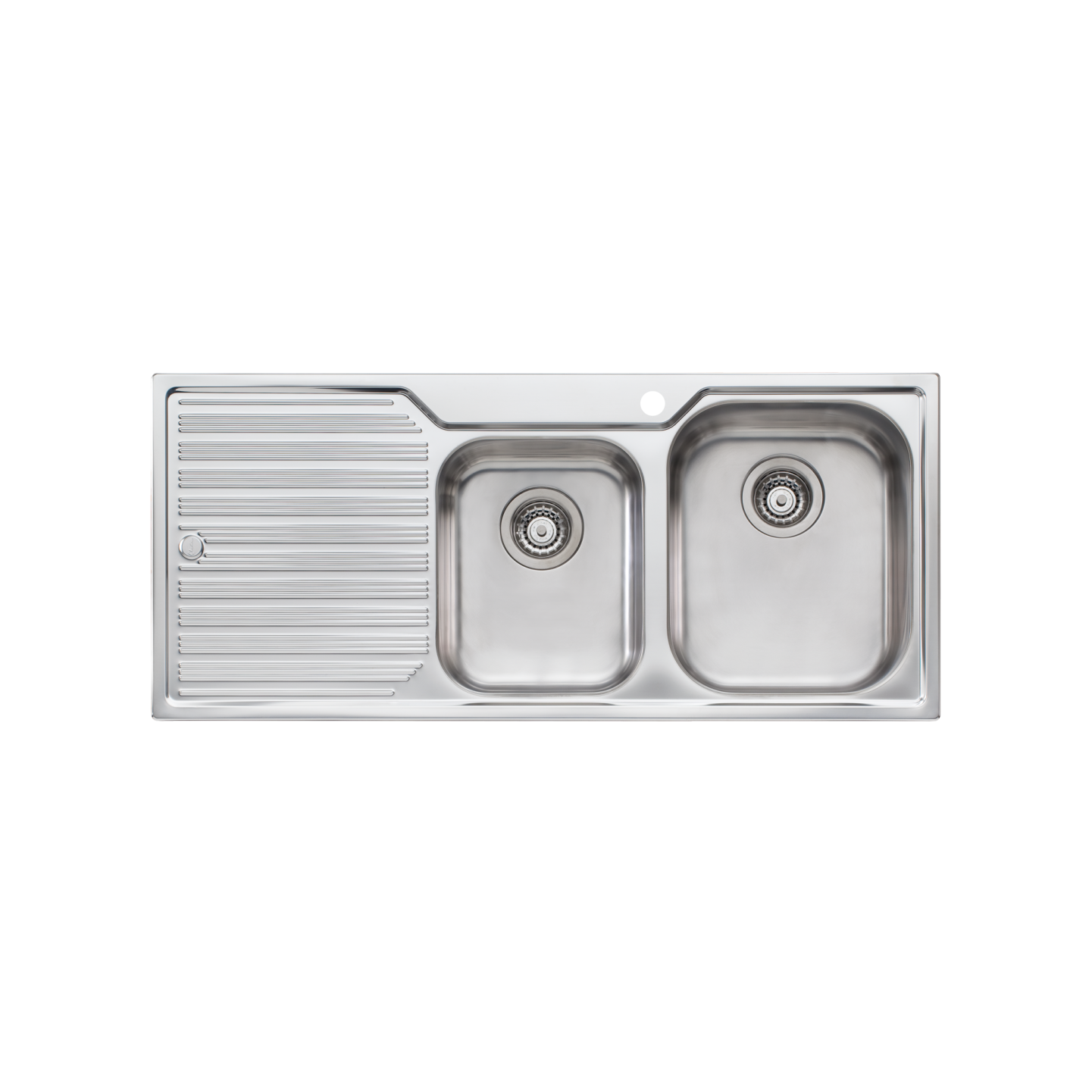 Oliveri Diaz 1 And 3/4 Bowl Sink With Left Drainboard and Taphole Stainless Steel