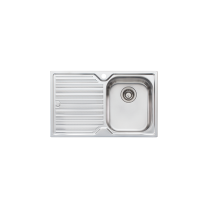 Oliveri Diaz Single Bowl Sink With Left Drainboard and Taphole Stainless Steel