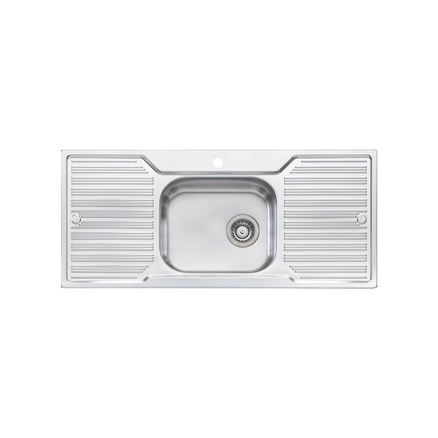 Oliveri Diaz Single Bowl Sink With Double Drainer and Taphole Stainless Steel