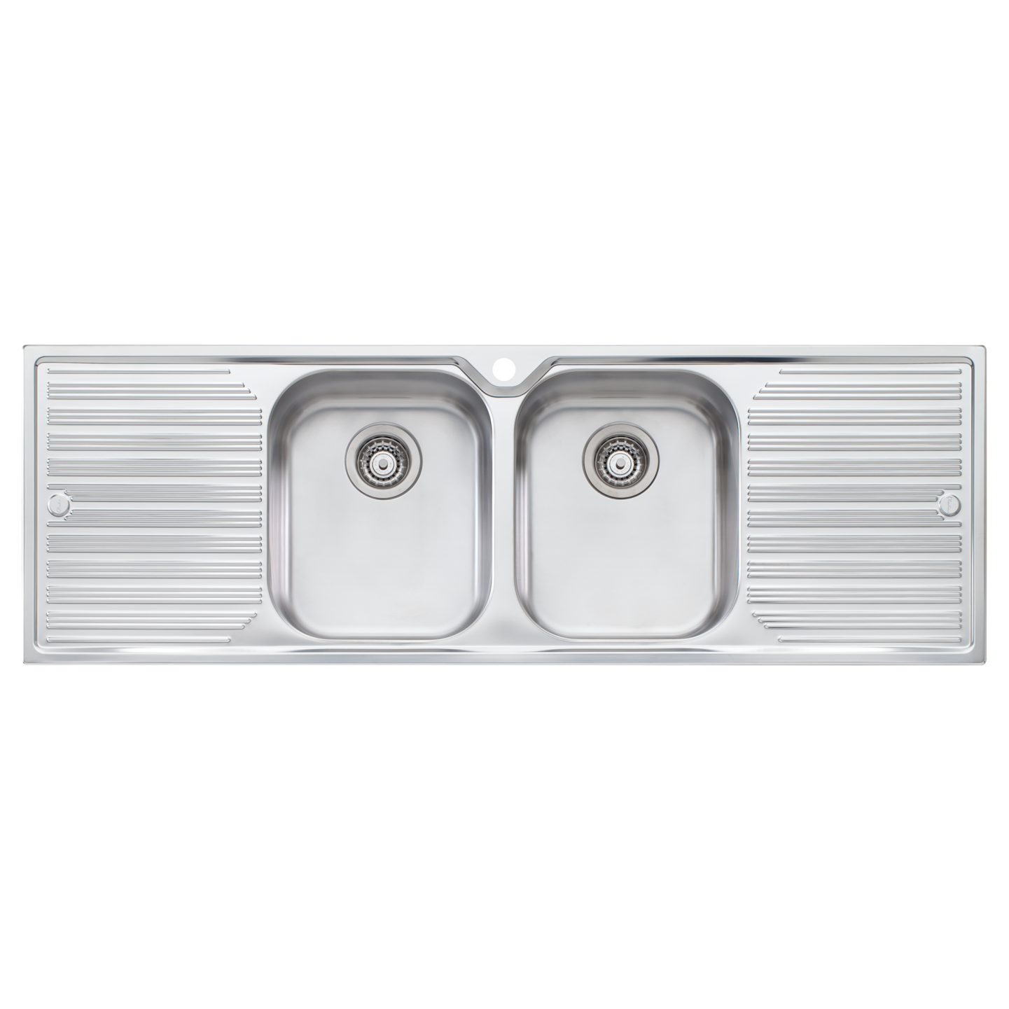 Oliveri Diaz Double Bowl Sink With Double Drainer and Taphole Stainless Steel