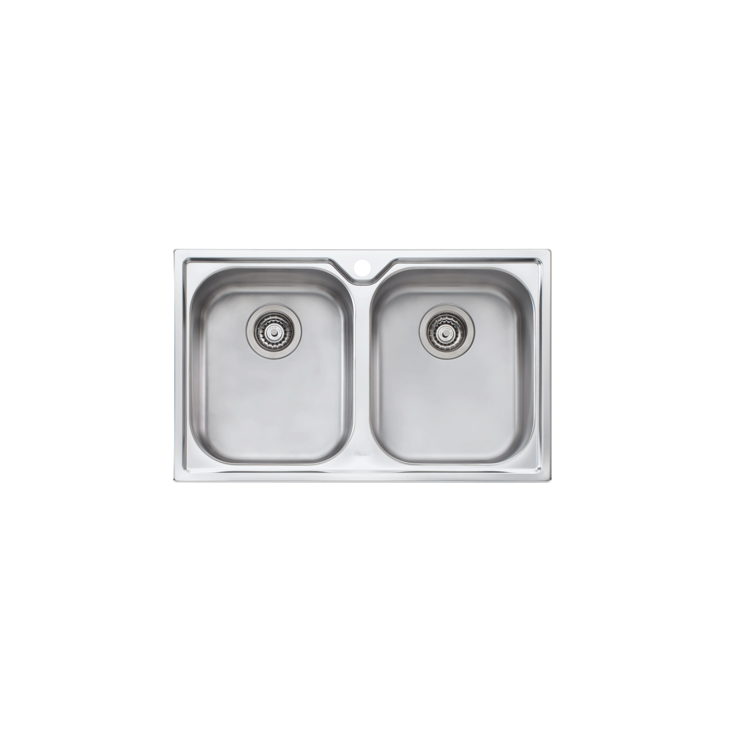 Oliveri Diaz Double Bowl Topmount Sink and Taphole Stainless Steel