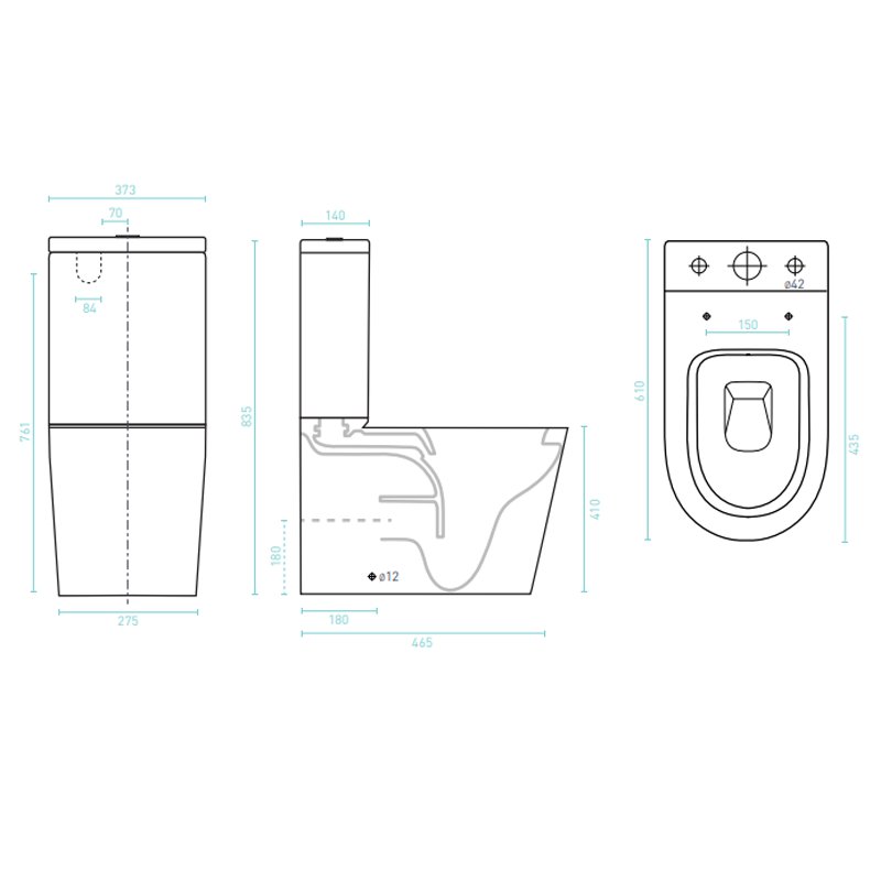 Decina Fabrino Rimless Wall Faced Toilet Suite