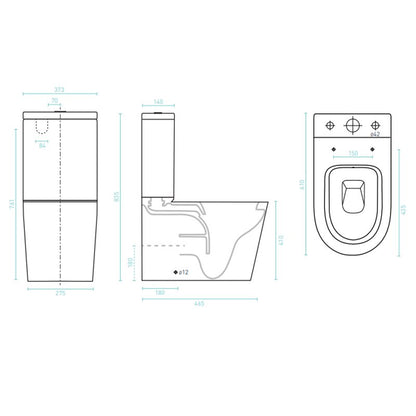 Decina Fabrino Rimless Wall Faced Toilet Suite