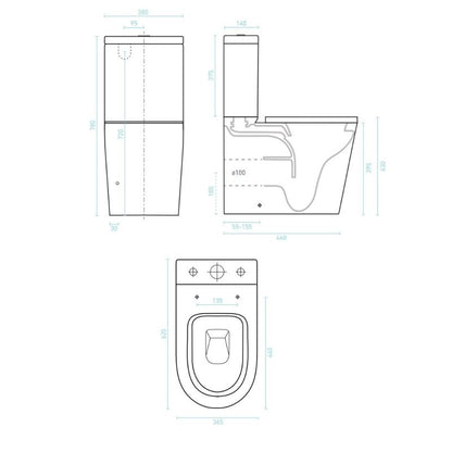 Decina Prezzo Rimless Wall Faced Toilet Suite