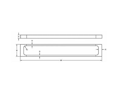 INSPIRE TARAN SINGLE NON-HEATED TOWEL RAIL CHROME 600MM AND 750MM
