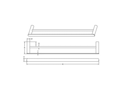 INSPIRE VETTO DOUBLE NON-HEATED TOWEL RAIL GUN METAL 600MM AND 750MM