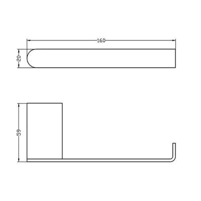 INSPIRE ZEVIO TOWEL BAR  AND ROSE  160MM