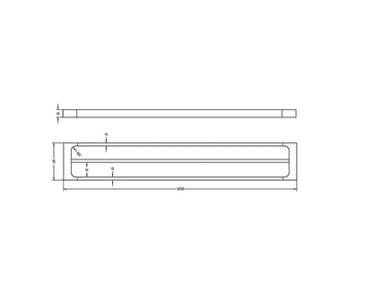 INSPIRE TARAN DOUBLE NON-HEATED TOWEL RAIL  600MM