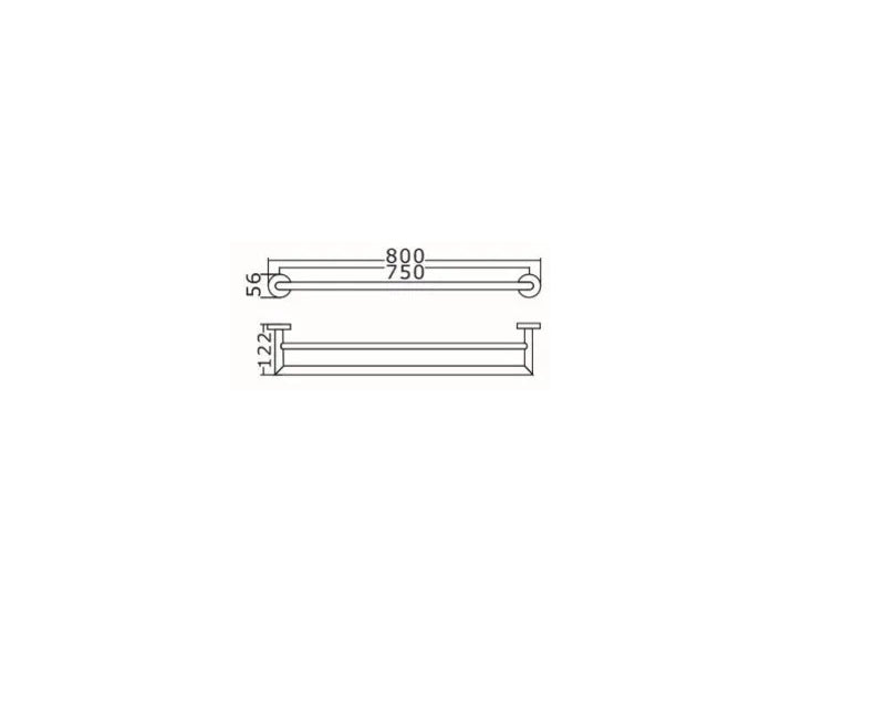 INSPIRE RONDO DOUBLE NON-HEATED TOWEL RAIL CHROME 600MM AND 750MM