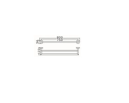 INSPIRE RONDO DOUBLE NON-HEATED TOWEL RAIL CHROME 600MM AND 750MM