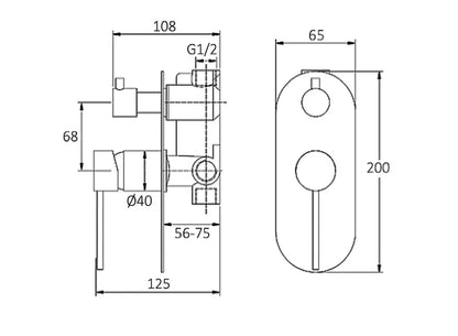 INSPIRE ROUL WALL DIVERTER MIXER