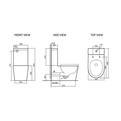 INSPIRE ALZANO RIMLESS BACK-TO-WALL TOILET SUITE AND SPA SMART BIDET SEAT WITH REMOTE CONTROL D-SHAPE