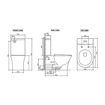 INSPIRE ZENITTI BACK-TO-WALL TOILET SUITE AND SPA SMART BIDET SEAT WITH REMOTE CONTROL D-SHAPE