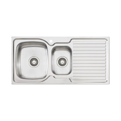 Oliveri Endeavour 1 And 1/2 Bowl Sink With Right Drainboard and Taphole Stainless Steel